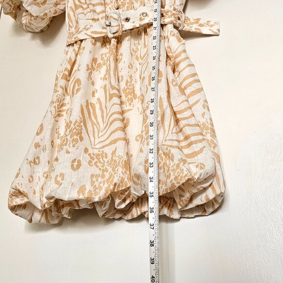 NWT! Sabo Luxe Aura Linen Above Elbow Sleeve Bubble Tulip Mini Dress, S - Picture 5 of 14